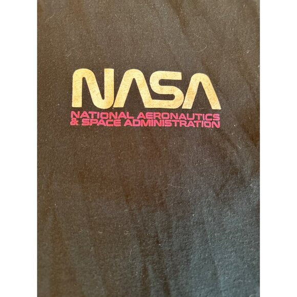 NASA Black Graphic Tee Shirt With Colorful Astronaut Design L/G 100% Cotton By H - Picture 2 of 4